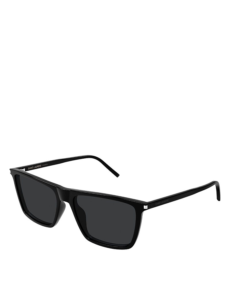 Saint Laurent Thin Squared Sunglasses, 56mm