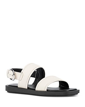 Shop Aquatalia Women's Joni Leather Flat Sandals In Eggshell