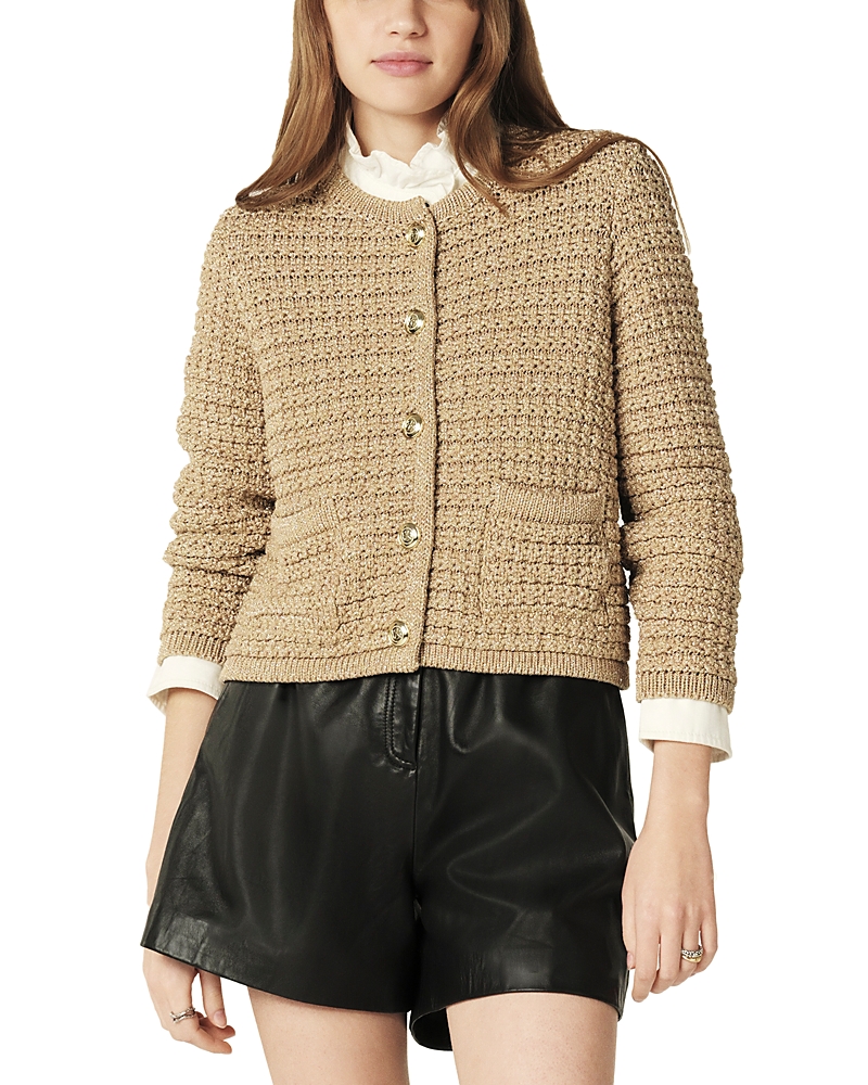 Ba&sh Guspa Cardigan In Sable In Gold