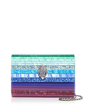 Kurt Geiger Party Eagle Drench Clutch In Blue Multi