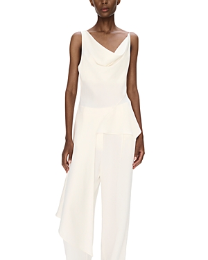 Simkhai Ronnie Asymmetric Satin Top In Ivory