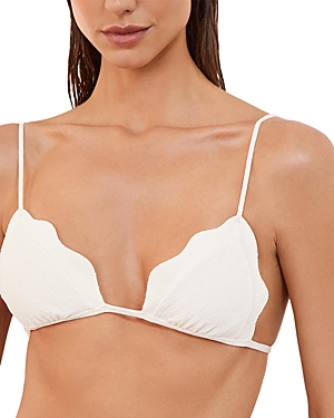 Vix Firenze Mandy Scalloped Bikini Top In White