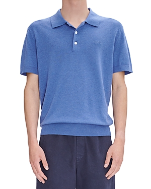 Shop Apc Gregory Short Sleeve Polo Shirt In Blue Acid