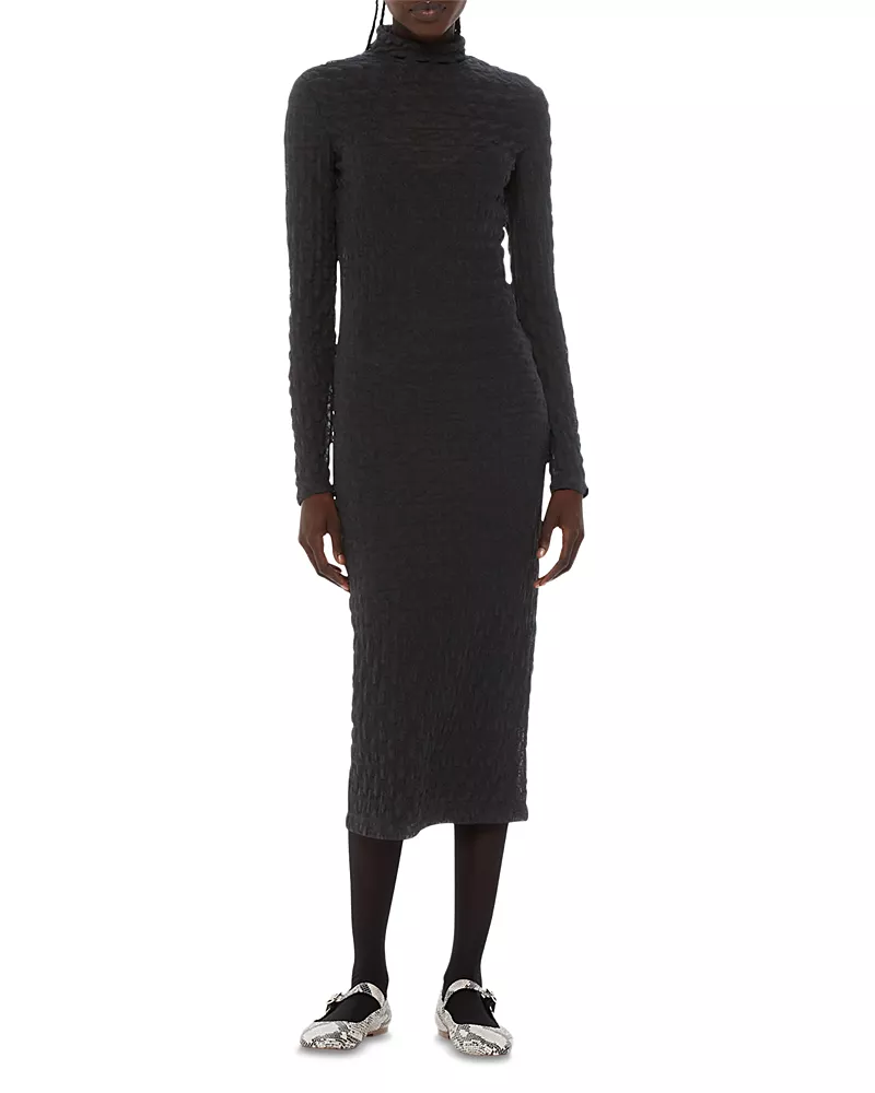Whistles Textured Long Sleeve Dress