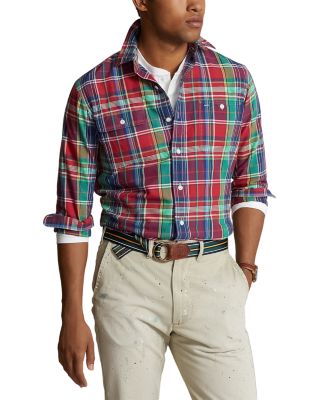Polo Ralph Lauren Classic Fit Printed Long Sleeve Button Front Oxford ...