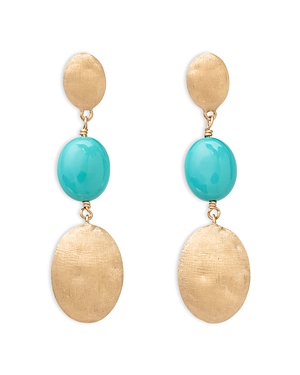 Marco Bicego Siviglia Turquoise Drop Earrings In Blue/gold