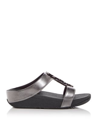 Women&#39;s Halo Embellished Wedge Slide Sandals