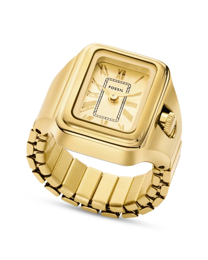 Fossil Women's Raquel Two-hand Gold-tone Stainless Steel Ring Watch 14mm