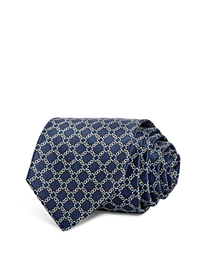 The Men's Store At Bloomingdale's Chainlink Medallion Silk Classic Tie - 100% Exclusive In Navy