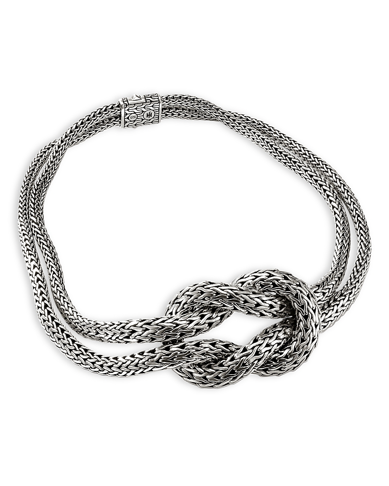 John Hardy Love Knot Graduated Necklace In Silver