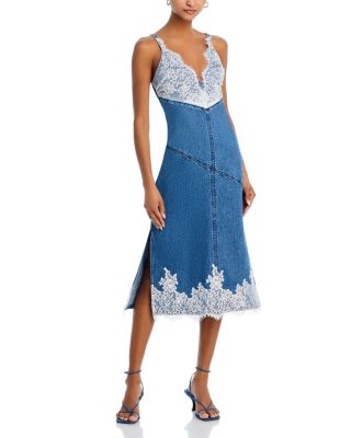 3.1 Phillip Lim - Lace Trim Denim Midi Dress