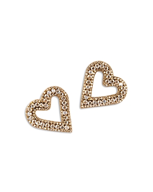 Deepa By Deepa Gurnani Beaded Heart Earrings In Gold
