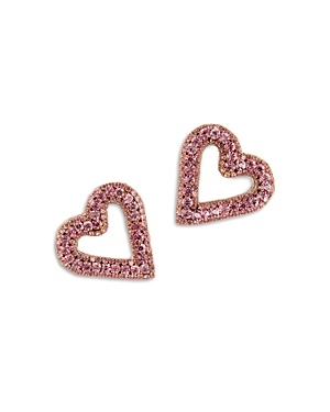 Deepa By Deepa Gurnani Beaded Heart Earrings In Pink