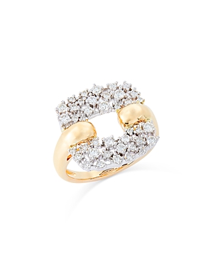 Bloomingdale's Diamond Open Cluster Ring In 14k White & Yellow Gold, 0.75 Ct. T. W. In White/gold