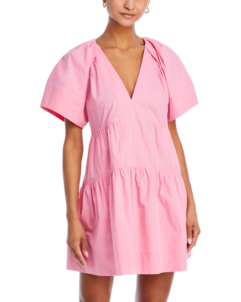 A.L.C. A. l.c. Camila Cotton Tiered Dress in Light Grapefruit