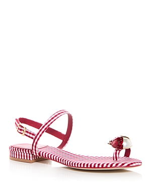 Shop Jeffrey Campbell Women's Beeanca Gingham Slingback Sandals In Red/white/gingham/combo
