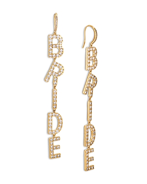 Nadri Bride Crystal Linear Earrings In Gold