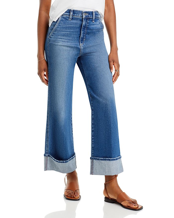 Joe's Jeans The Trixie High Rise Wide Leg Cuffed Ankle Jeans in First Bite