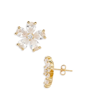 Shashi Crystal Flower Earrings In Gold