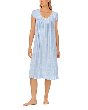 Eileen West Waltz Nightgown In Blue Print