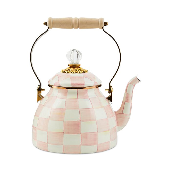 MackenzieChilds Rosy Check Enamel Tea Kettle, 2Qt. Bloomingdale's