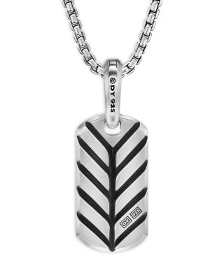 Men's Chevron Tag in Sterling Silver, 21mm