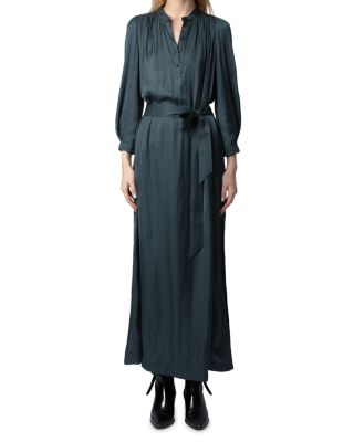 ritchil satin dress Zadig & Voltaire Ritchil Satin-Weave Maxi Dress in Black