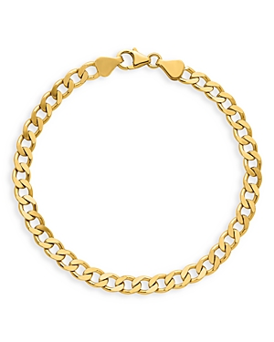 Bloomingdale's Men's Polished Curb Link Chain Bracelet in 14K Yellow Gold