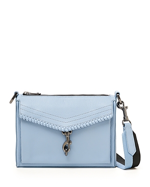 Botkier Trigger Small Leather Zip Top Crossbody In Sky Blue