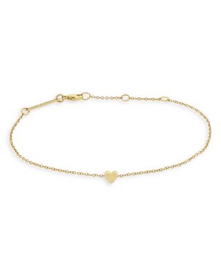 14K Yellow Gold Itty Bitty Heart Bracelet
