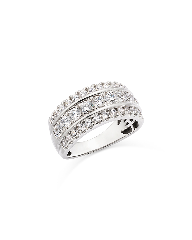 Bloomingdale's Fine Collection Diamond Triple Row Ring in 14K White Gold, 1.50 tcw