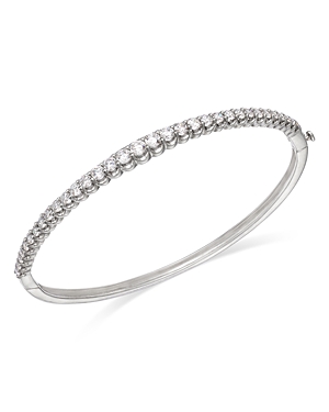 Shop Bloomingdale's Diamond Graduated Bangle Bracelet In 14k White Gold, 2.0 Ct. T.w.