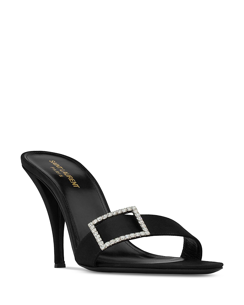 Saint Laurent Women's Simone Mules in Satin Crepe
