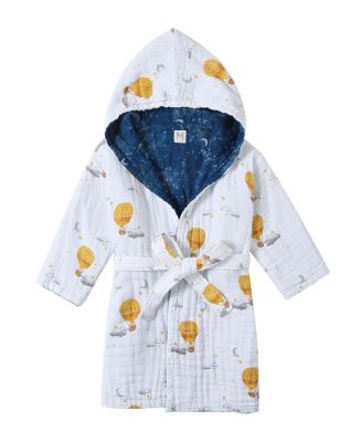 Unisex Hooded Reversible Muslin Robe - Baby, Little Kid, Big Kid