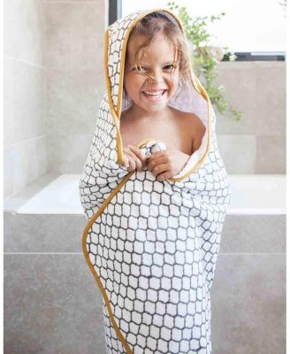 Unisex Handmade Block-Printed Plush Cotton Hooded Plush Towels - Baby, Little Kid, Big Kid