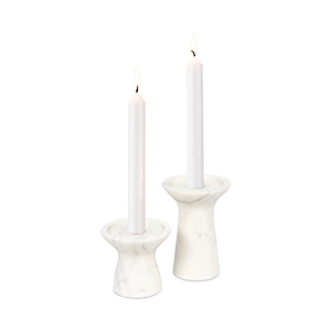 Regina Andrew Klein Marble Candle Holder, Set Of 2 In White