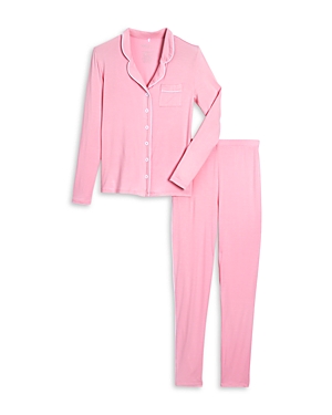Katiejnyc Girls' Maia Long Sleeved Top & Pants Pajamas Set - Big Kid In Baby Pink/white