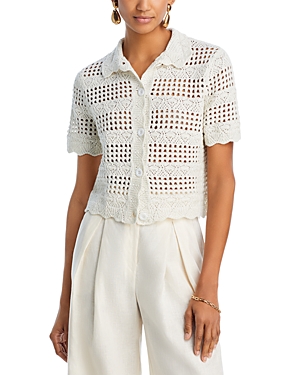 AQUA CROCHET KNIT SHIRT - EXCLUSIVE
