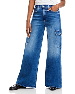 Mother The Undercover Cargo High Rise Wide Leg Jeans in Opposites Attract