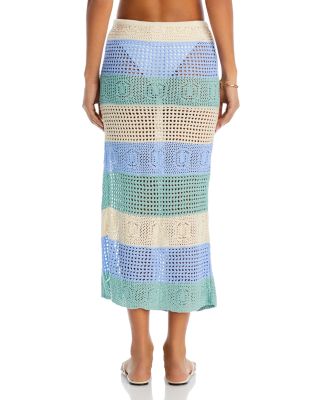 Emma Striped Crochet Cover Up Skirt