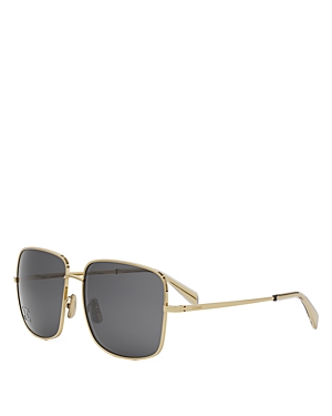 Celine Rhinestone Triomphe Square Sunglasses, 59mm In Gold/gray Solid