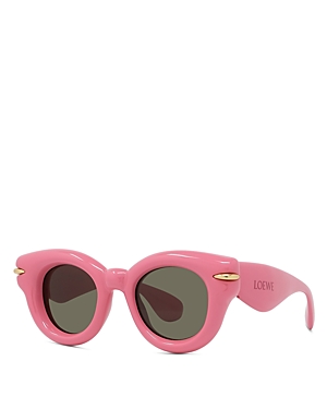 Shop Loewe Inflated Pantos Sunglasses, 46mm In Pink/green Solid