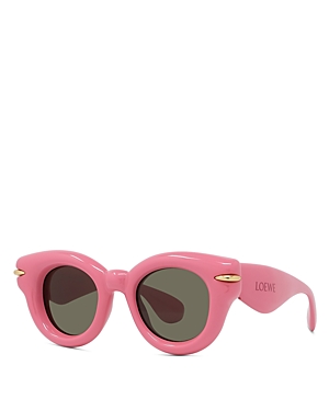 Loewe Lw 40118 I 72e Round Sunglasses In Pink/green Solid