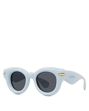 Shop Loewe Inflated Pantos Sunglasses, 46mm In Blue/blue Solid