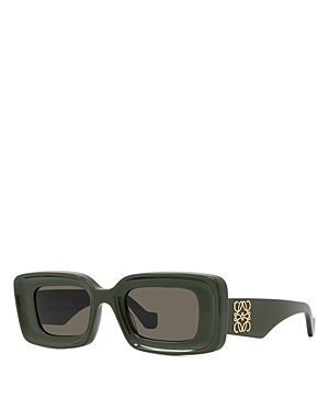 Shop Loewe Anagram Geometric Sunglasses, 46mm In Green/brown Solid