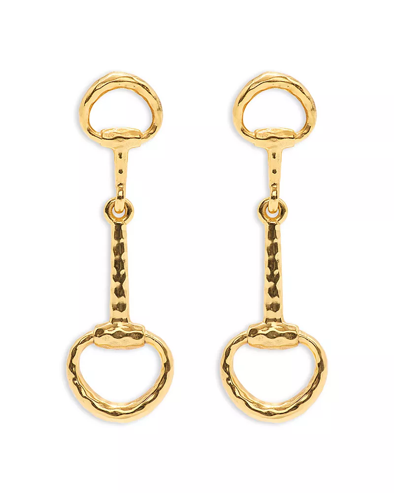 Capucine De Wulf Equestrian Snaffle Bit Earrings in 18K Gold Plated