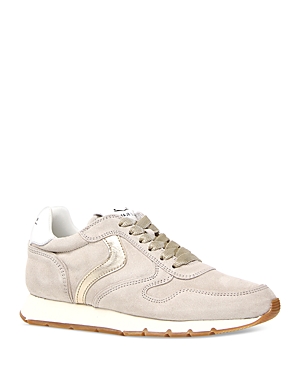 Shop Voile Blanche Women's Julia Lace Up Low Top Sneakers In Beige