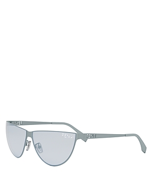 Shop Fendi Cut Out Cat Eye Sunglasses, 62mm In Blue/blue Solid