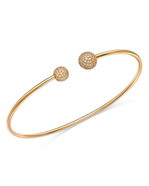 Shop Bloomingdale's Diamond Pave Cuff Bangle Bracelet In 14k Yellow Gold, 0.30 Ct. T.w.