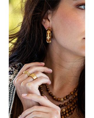 Gaia Cage Hoop Earrings in 18K Gold Plated